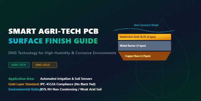 Últimos blogs da empresa sobre Agro-Tech IoT: Seleção de acabamento de superfície (ENIG) para PCB resistentes à corrosão em redes inteligentes de irrigação