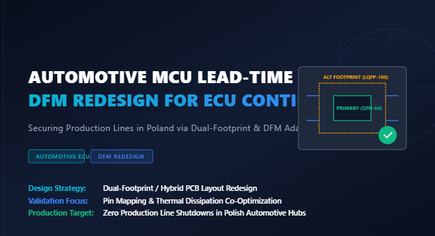 Últimos blogs da empresa sobre Resiliência da Cadeia de Suprimentos: Gerenciando Atrasos no Tempo de Entrega de MCUs Automotivos na Fabricação de ECUs Polonesas via Redesenho DFM